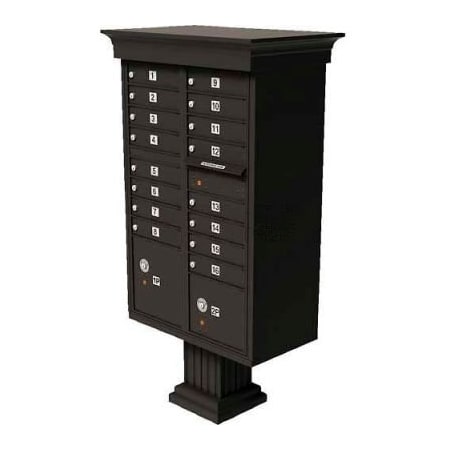 Florence Mfg Co Vital Cluster Box Unit w/Vogue Classic Accessories, 16 Unit & 2 Parcel Lockers, Dark Bronze 1570-16VDB
